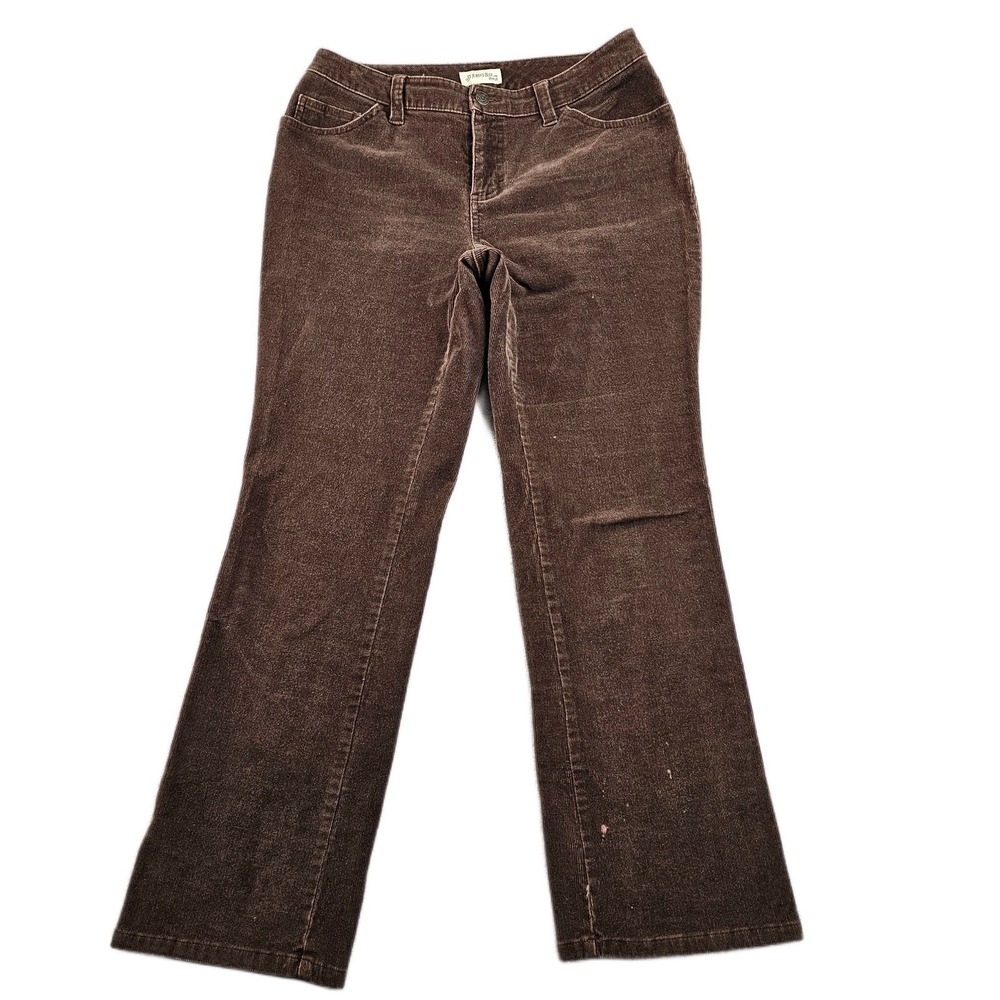 St. John's Bay Corduroy Pants‎ Women's 8P Brown Stretch 5-Pockets Straight Leg